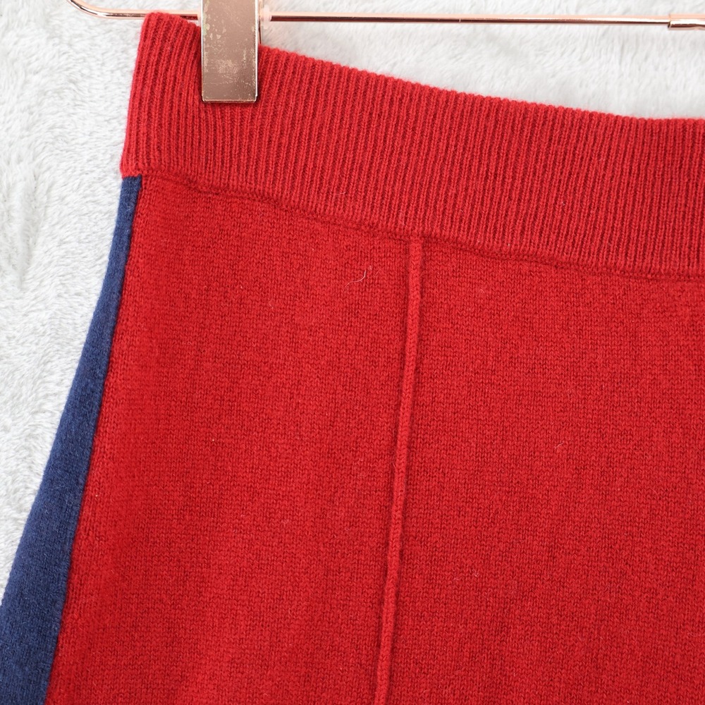 J.Crew Collection Cashmere Track Pants Women M Red Wide Leg Side Stripe $298 NWT - Picture 11 of 16